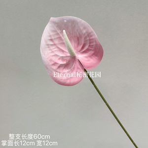 Fleur d'Anthurium Artificielle Secret Garden Rouge Vif en Caoutchouc Souple pour Décoration de Mariage, Accessoire Photo Extérieur, Faite à la Main, Imprimée en 3D - Product Image 4