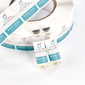 Tùy chỉnh phân hủy compostable lọ nhãn cho chai thủy tinh nhỏ chất kết dính mạnh mẽ không có cạnh nâng không thấm nước Vinyl Nhãn - Product Image 3