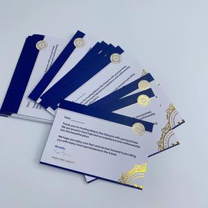Tarjetas de Agradecimiento Azul Marino con Cresta en Dorado - Tarjetas de Felicitación de Lujo para Joyería y Marcas de Lujo - Product Image 6