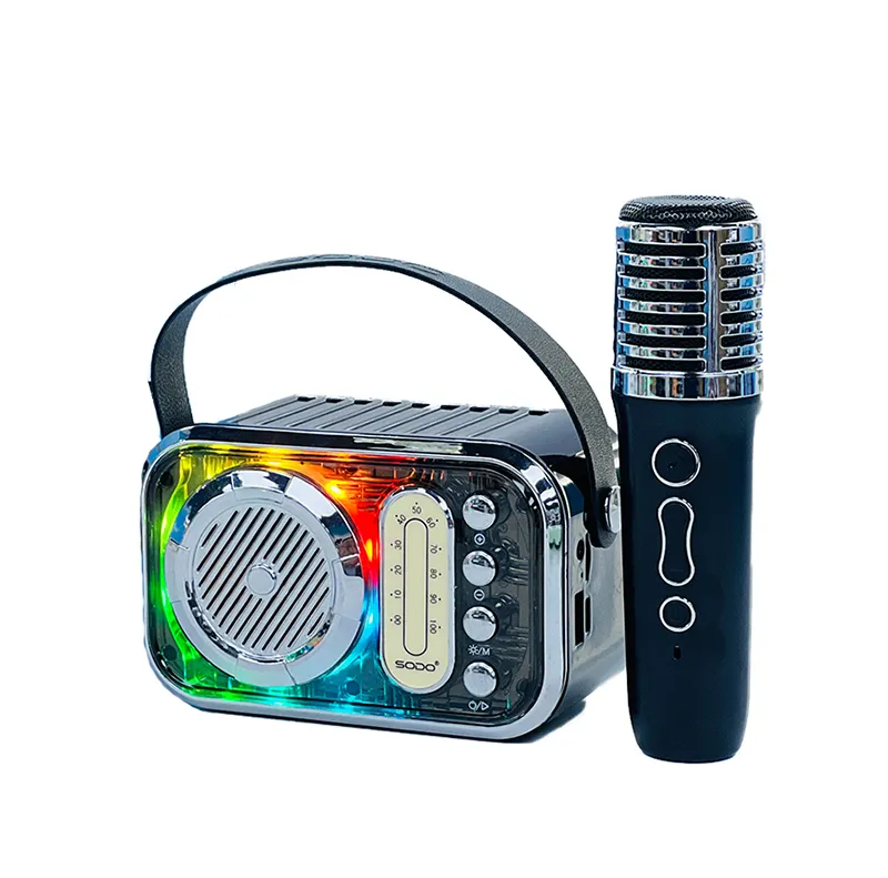 Vente directe d'usine SD10 haut-parleurs portables Hi-Fi boîte de son haut-parleur de microphone de karaoké sans fil