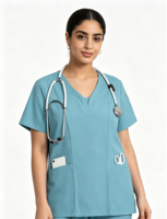 Ensemble de blouses médicales unisexes à col en V, personnalisable et multicolore, avec pantalon de jogging extensible, pour infirmières et professionnels de la santé