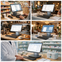 Sistema POS Todo en Uno ZOLON WS16 con Windows 11, Intel i5, Pantalla Táctil FHD G+G de 15.6 Pulgadas, 8GB, SSD de 128GB, Wi-Fi 6, Caja Registradora para Comercio Minorista y Restaurantes