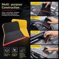 Raclette souple neuve polie à la main en TPU tricolore trapézoïdale invisible pour l'installation de film de protection automobile Modèle K
