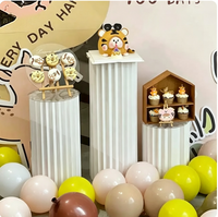 Colonne Romaine Blanche Pliable en Papier pour Mariage, Présentoir à Desserts, Décoration d'Allée, Fête Prénatale, Anniversaire, Présentation de Gâteaux - Vente en Gros