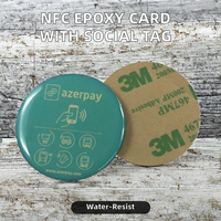 Etiqueta Mini NFC de Epoxi Impermeable de 13.56MHz RFID ISO de 25mm, Tarjeta de Visita para Compartir URL en Redes Sociales, Pagos y Uso como Tarjeta de Membresía