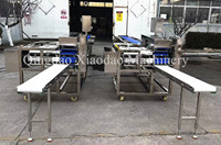 Mesin Tusuk Sate Udang Semi-Otomatis Kapasitas Besar Bahan Stainless Steel 304, 4.000-8.000 Sate/Jam untuk Pabrik Makanan Laut