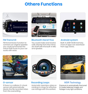 Zimtop 12 inch toàn màn hình 4G cảm ứng IPS khung đặc biệt xe Dash Cam phía sau xem Android 8.1 gương RAM2GB Rom32GB với Wifi GPS - Product Image 5