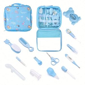 Ensemble de soins pour bébé de 13 pièces, essentiels pour nouveau-nés, kit de manucure, coupe-ongles, soins bucco-dentaires, brosse à cheveux, peigne, silicone rose/bleu/jaune - Product Image 1