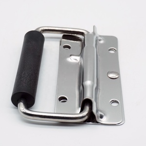 Black Stainless Steel Toolbox Accessories <strong>Chest</strong> <strong>Handle</strong> Folding Luggage Hardware for Kitchen Bedroom Drawers Flight Case <strong>Handle</strong> - Product Image 1