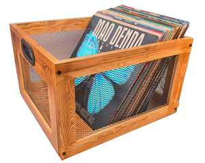 Classic simple wooden record holder wooden LP record storage box customized best selling vinyl record storage box
