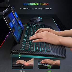 Không Dây Bàn Phím Và Chuột Im Lặng Sạc Tay Phần Còn lại Khung RGB Đèn Nền Máy Tính Xách Tay Máy Tính Để Bàn Phổ Bàn Phím Và Chuột Thiết Lập - Product Image 4