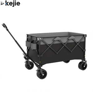 Waterproof Foldable Platform Outdoor <b>Storage</b> <b>Cart</b> Camping Hiking Beach Wagon Trolley Angle Adjustable Handle Four-Wheel OEM 600D - Product Image 1