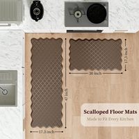 Tapis de cuisine modernes en PVC à bord festonné et gaufré, anti-fatigue, antidérapants et amortis pour le confort en position debout