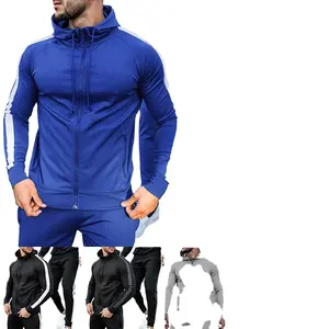 Hoge Kwaliteit Rits Up Fashion Merk Tape Splicing Pak Voor Unisex Amerikaanse Kleur-Blokkerende Sport Sweatshirt