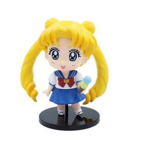 Set de Figuras de Sailor Moon Versión Q con Chibiusa, <span class=keywords><strong>Ami</strong></span>, Usagi, Rei, Mamoru y Setsuna, Figuras de Acción de Anime para Decoración de Escritorio - Product Image 1