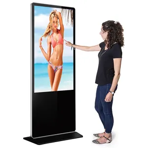 43 55 인치 실내 광고 영상 선수 lcd 터치스크린 디지털 방식으로 signage 토템을 서 있는 지면