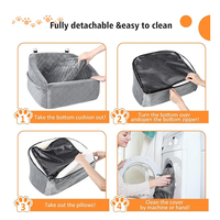 Siège d'appoint amovible et lavable pour chien avec poches de rangement et ceinture de sécurité pour chien, lit de siège d'auto pour animaux de compagnie pour voyager