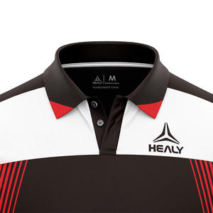 Kaos Polo Wanita OEM Lengan Pendek, Garis Merah, Seragam Polo Rajutan Khusus Bahan Berkualitas Tinggi. - Product Image 4