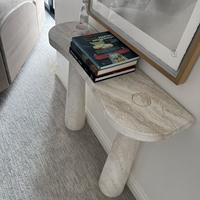 KUMUSI FURNITURE Table console en marbre naturel sur mesure pour salon, table d'entrée