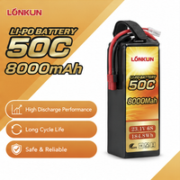 Baterai Drone FPV Longkun 6S 9000mAh 100C 22.2V XT60 RC LiPo untuk Mainan FPV, Perahu, Pesawat Terbang Skala Besar, dan Drone