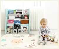 Bibliothèque pliable moderne et armoire de rangement Étagère en plastique avec support réglable Coffre-fort pour enfants pour la maison, le bureau et la chambre à coucher