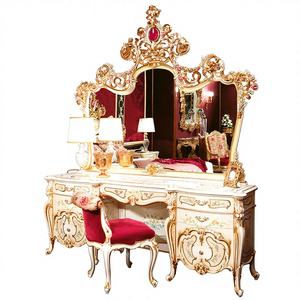 European <strong>Victorian</strong> Solid Wood Bedroom Furniture Luxury Villa Palace <strong>Dressing</strong> <strong>Table</strong> French Gold Carving <strong>Dressing</strong> Lady <strong>Table</strong> - Product Image 1