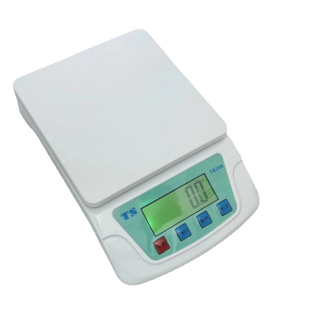 10kg/1g 5kg/0.1g Maximum Weight Plastic Battery TS200 High Quality White OEM Digital Kitchen Scale Household Food