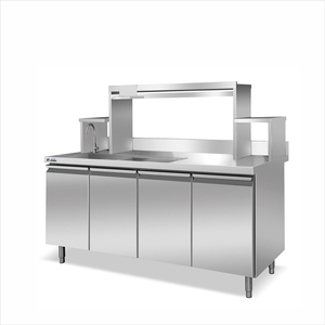 Support custom workbench commercial stainless steel all-in-one operation <b>table</b> - Product Image 1