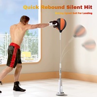 Ensemble de matériel de boxe de fitness professionnel avec sac de frappe sur pied à hauteur réglable, ballon de réflexe et support en cuir durable