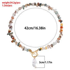 Joyería grande perla Irregular OT hebilla para mujer playa Simple moda colorido turquesa collar - Product Image 5