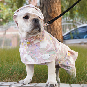 Impermeable para Perros Pequeños con Capucha y Protección Abdominal, Opciones de Color: Rosa Conejo Lunar, Verde Dinosaurio, Azul Yema de Huevo, Colores Heroicos - Product Image 1