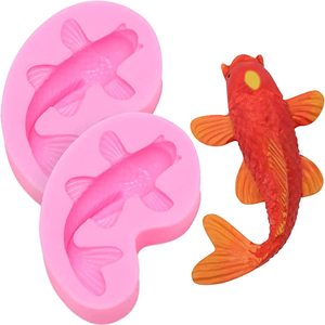 Moule en silicone 3D Poisson Rouge et <span class=keywords><strong>Carpe</strong></span> Koï, Outil <span class=keywords><strong>de</strong></span> décoration <span class=keywords><strong>de</strong></span> gâteaux en pâte à sucre en forme <span class=keywords><strong>de</strong></span> poisson, Moule <span class=keywords><strong>de</strong></span> cuisson Poisson Chanceux pour la célébration <span class=keywords><strong>de</strong></span> l'année du poisson - Product Image 1