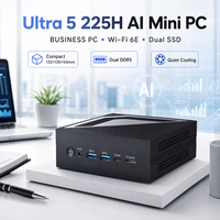 Mini PC con Procesador AI Core Ultra 225H 255H 285H, Mini Computadora para Juegos con Gráficos Intel Arc, DDR5, SSD