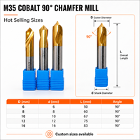 Foret fraiseur M35 au cobalt 90 degrés, robuste, HSS-Co, outil de fraisage industriel CNC pour acier inoxydable et métaux durs