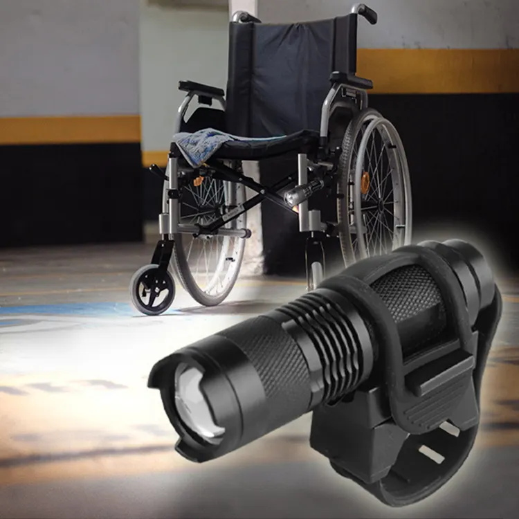 LED Elderly Torch Flash Light, Universal Fit Flashlight with Clip for Canes Walkers Wheelchairs Rollators Strollers Bikes