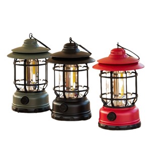Retro <b>Oil</b> <b>Lamp</b> Outdoor Camping Light Rechargeable Stepless Dimming Rainproof Portable Tent <b>Lamp</b> LED - Product Image 1