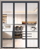 Pintu Lipat Aluminium+Polikarbonat Anti-kabut Modern Tugas Berat untuk Rumah, Kamar Mandi, Dapur, Ruang Tamu, Partisi Shower