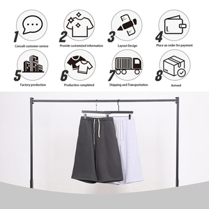 Pantalons décontractés pour hommes en molleton lourd 350G avec cordon de serrage, pantalon large et ample, logo personnalisé, shorts hip-hop - Product Image 5