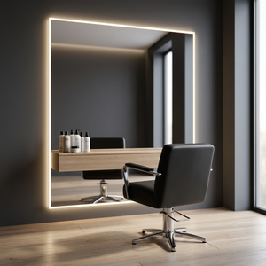 Gold Black Luxury Modern Design <b>Foldable</b> Adjustable Barber Station Wood Material Salon <b>Mirror</b> Model 2 Commercial Salons - Product Image 3