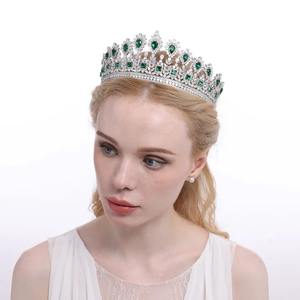 Diademi di <span class=keywords><strong>Zirconia</strong></span> e diademi e corone per matrimoni da spettacolo rotondi completi per regine - Product Image 3