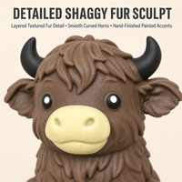 Jouet Squishy Vache des Highlands Mignonne, Jouet Anti-Stress à Presser Doux, Vache/Bœuf, Cadeau Nouveauté pour Enfants et Adultes, Vente au Détail