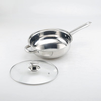 6-teiliges Kochgeschirr-Set aus Edelstahl 201, hochglanzpoliert, mit Glasdeckel, für Hotel, Restaurant und Küche