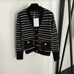 <span class=keywords><strong>Cardigan</strong></span> lavorato a maglia a maniche lunghe da donna con motivo a testa di leone e scollo a V color <span class=keywords><strong>oro</strong></span> nuovo arrivo - Product Image 1