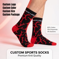 Chaussettes de sport tricotées personnalisées à logo, chaussettes athlétiques durables en coton côtelé rembourré pour le cyclisme