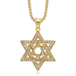 Collar con Colgante <span class=keywords><strong>de</strong></span> Estrella <span class=keywords><strong>de</strong></span> David Hexagrama Hip Hop 2026, Joyería <span class=keywords><strong>de</strong></span> Acero Inoxidable Impermeable con Circonitas Cúbicas Iced Out para Hombres y Mujeres - Product Image 5