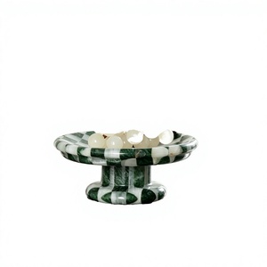 SAIDKOCC Plato Decorativo de Frutas de Mármol Grabado, Estilo Moderno de Mediados de Siglo, Adorno de Piedra Hecho a Mano de Lujo - Product Image 2