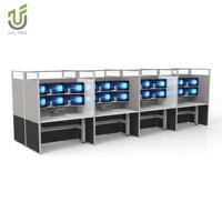 IULTRA Bureau de direction moderne à double moteur électrique avec placage de bois de qualité supérieure et rangement intégré pour le bureau du PDG