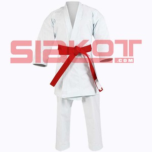 Uniforme de karaté en coton extensible 100% confortable pour l'entraînement aux arts martiaux avec logo sur le devant pour unisexe - Product Image 1