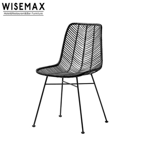 WISEMAX FURNITURE Wholesale Garden Paris Rattan <strong>Bench</strong> Outdoor Indoor PE Rattan Two <strong>Seat</strong> <strong>Dining</strong> <strong>Bench</strong> with Metal Leg Chair - Product Image 4