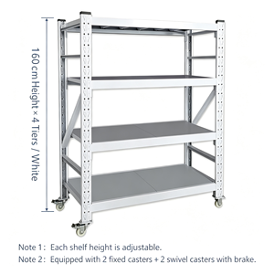 Stainless Steel 4 Shelf Brake Casters NSF Listed Food Service Grade <b>Kitchen</b> Storage <b>Rack</b> With Casters Heavy Duty Mobile Cart - Product Image 1